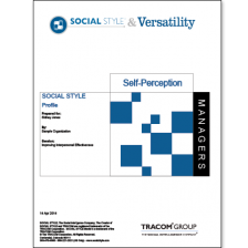 Managerial SOCIAL STYLE Self-Perception Profile